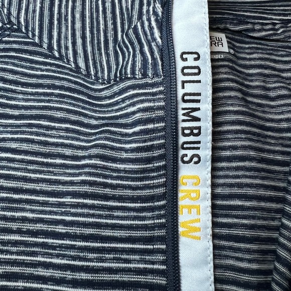 New Era Columbus Crew 1/4 Zip Mens XL Blue Sriped Pullover Long Sleeve MLS - Picture 13 of 15